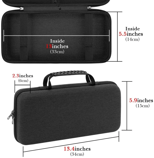 Alt view image 4 of 6 - Hard Travel Case for 75% Keyboard, 84 Key Keyboard Carrying Case Protective Storage Box Bag, Compatible with EPOMAKER x Aula F75, AULA F75 Pro / F75 75%, Keychron K2