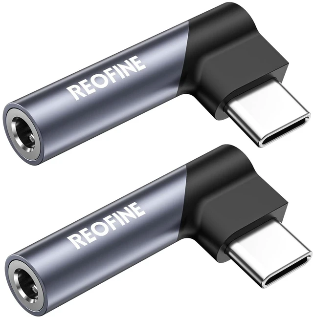 Main image of Right Angle USB C to 3.5mm Audio Adapter 2PACK, Type USB C to Headphone Jack Dongle Aux Adapter Compatible with Smartphones,Laptops,Tablets,Headphones,Speakers