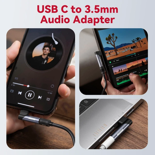Alt view image 7 of 7 - Right Angle USB C to 3.5mm Audio Adapter 2PACK, Type USB C to Headphone Jack Dongle Aux Adapter Compatible with Smartphones,Laptops,Tablets,Headphones,Speakers