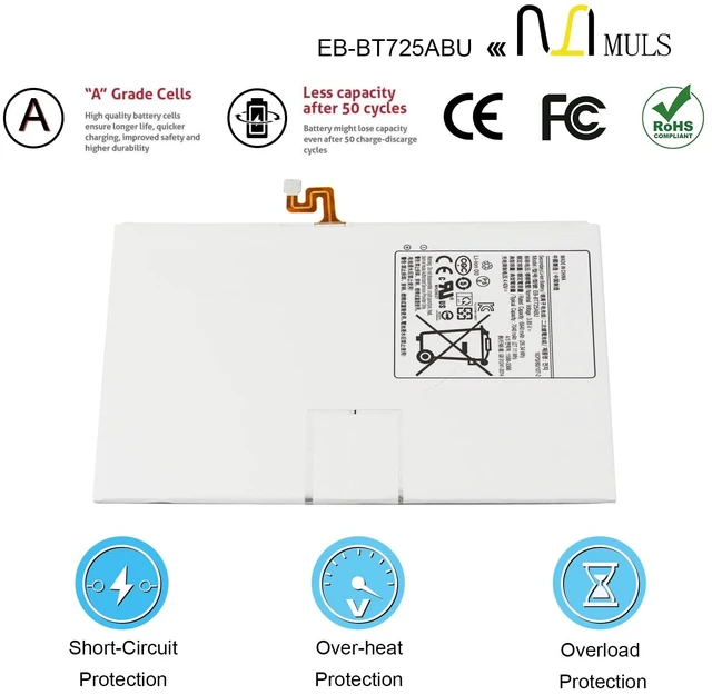 Alt view image 4 of 7 - EB-BT725ABU Battery for Samsung Galaxy Tab S6 10.5" SM-T860 T865 Galaxy Tab S5e 10.5" SM-T720 T725 Tablet Installation Tools 3.85V 7040mAh 27.11Wh Perfect Compatibility