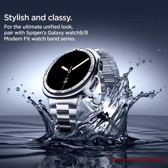 Alt view image 6 of 6 - Bezel Tune Pro for Samsung Galaxy Watch 9/8 44mm Case (2026/2025) Bezel Ring Protector Cover (Pilot) - Silver