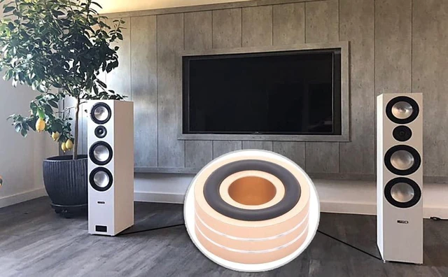 Alt view image 5 of 7 - 4 Pcs Speaker Feet Isolation 40x20mm Turntable Feet Aluminum Platform Speaker Spike Stand Floor Protectors Dampening Pad with Rubber Ring for Hi-fi Equipments