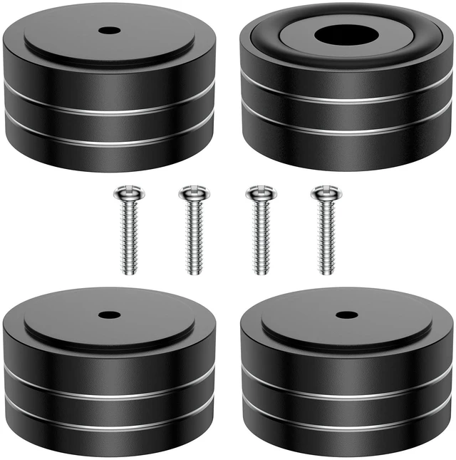 Main image of 4 Pcs HiFi Speaker Isolation Feet 40x20mm Aluminum Speaker Spike Pad for Turntable, Subwoofers, Amplifier, HiFi Devices, Dac, Recorder, Cd (Black)