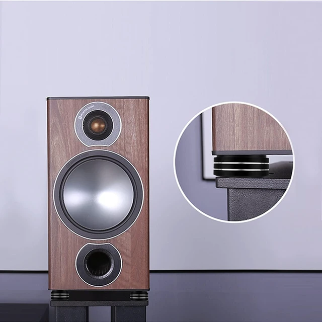 Alt view image 3 of 7 - 4 Pcs HiFi Speaker Isolation Feet 40x20mm Aluminum Speaker Spike Pad for Turntable, Subwoofers, Amplifier, HiFi Devices, Dac, Recorder, Cd (Black)