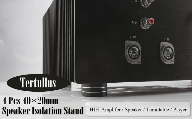 Alt view image 5 of 7 - 4 Pcs HiFi Speaker Isolation Feet 40x20mm Aluminum Speaker Spike Pad for Turntable, Subwoofers, Amplifier, HiFi Devices, Dac, Recorder, Cd (Black)