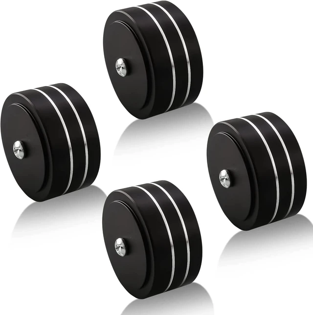 Alt view image 7 of 7 - 4 Pcs HiFi Speaker Isolation Feet 40x20mm Aluminum Speaker Spike Pad for Turntable, Subwoofers, Amplifier, HiFi Devices, Dac, Recorder, Cd (Black)