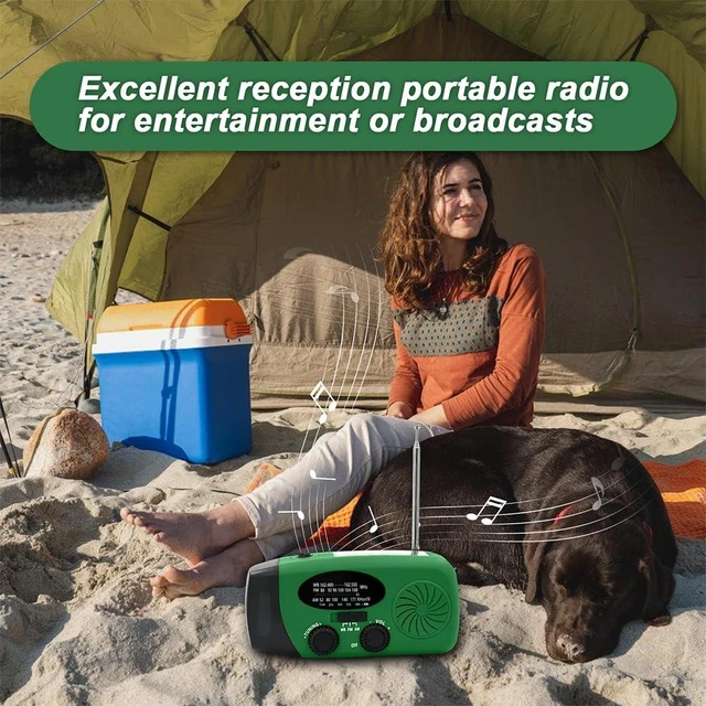 Alt view image 5 of 6 - 2000mAh Emergency NOAA Weather Radio, Hand Crank Radio Solar Portable AM FM Rechargeable Battery, Cell Phone Charger, LED Flashlight, SOS Alarm, for Survival Indoor/Outdoor Emergencies