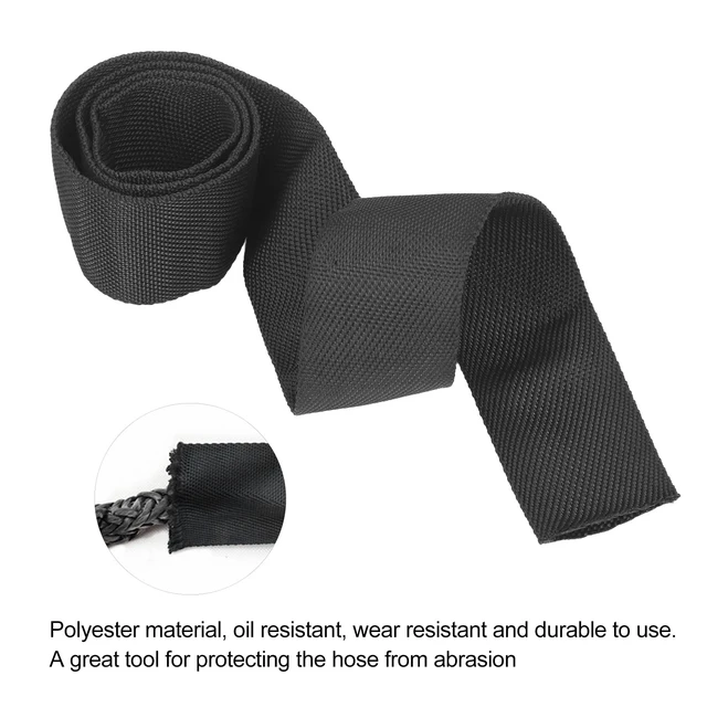 Alt view image 3 of 7 - Rope Protector Sleeve, Polyester Winch Rope Protective Sleeve Black Universal Trolling Motor Cable Sleeve for 5cm/1.97in Width Cable Line(2M)
