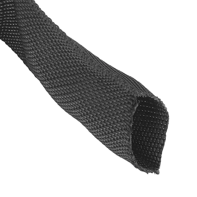 Alt view image 5 of 7 - Rope Protector Sleeve, Polyester Winch Rope Protective Sleeve Black Universal Trolling Motor Cable Sleeve for 5cm/1.97in Width Cable Line(2M)