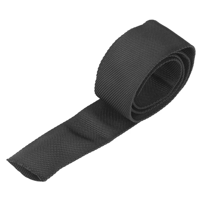 Alt view image 7 of 7 - Rope Protector Sleeve, Polyester Winch Rope Protective Sleeve Black Universal Trolling Motor Cable Sleeve for 5cm/1.97in Width Cable Line(2M)