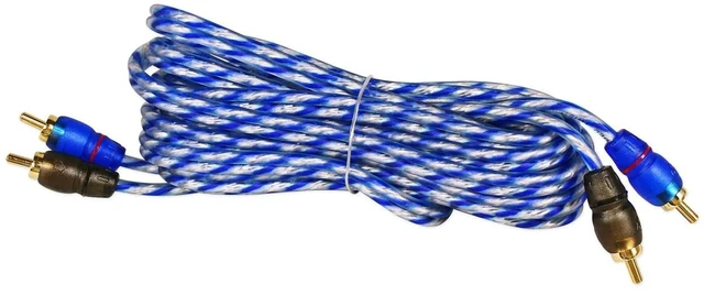 Main image of RTR122 12 Foot 2 Channel Twisted RCA Cable Pair, 100% Copper Split Pin Connectors, Oxygen Free, Noise Rejection, Color Coded Channels, High Grade Audiophile Interconnect, Triple Shielded