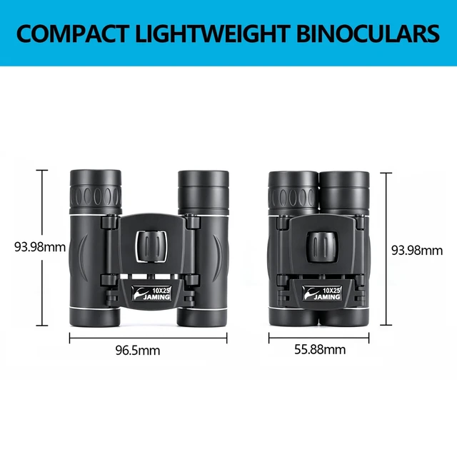 Alt view image 2 of 7 - 10x25 Compact Binoculars HD Lens Lightweight Mini Pocket Telescopes FMC Fully Multi-Coated Lens for Bird Watching, Concerts, Travel, Hiking, Sports Games, Outdoor Adventures