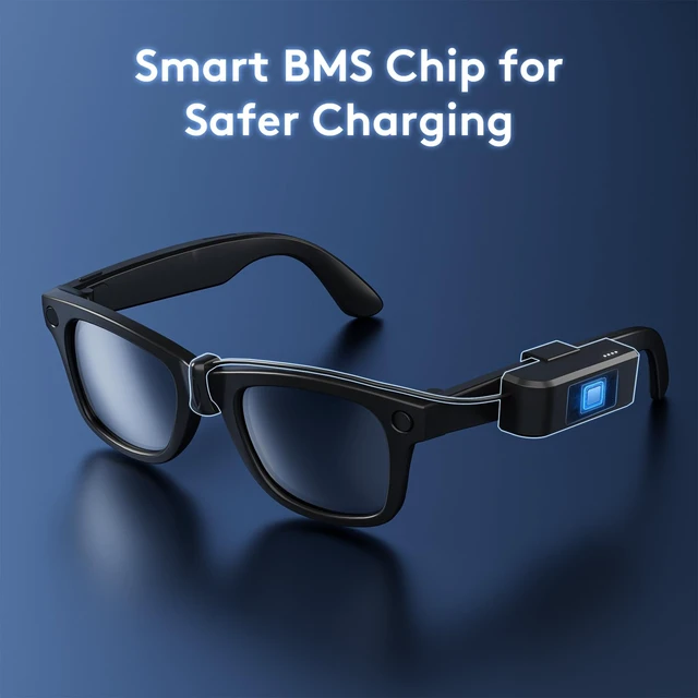 Alt view image 2 of 7 - Portable Charger for RayBan Meta Gen2 Smart Glasses, Black Ultra-Light Wearable Mini Charger, For Wayfarer, Headliner, Skyler, Clip-On Portable Accessory, For Meta AI Glasses