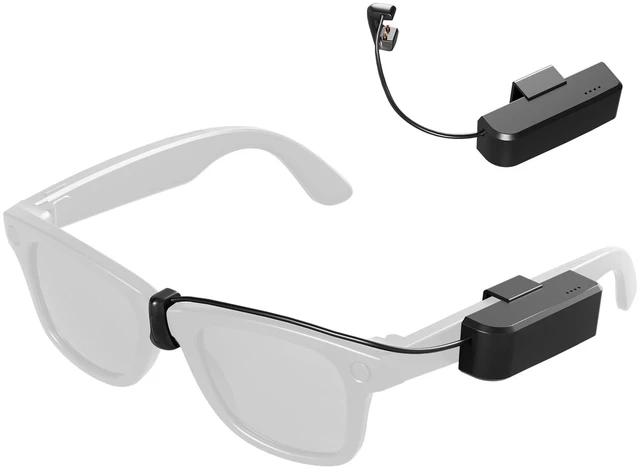 Main image of Portable Charger for RayBan Meta Gen2 Smart Glasses, Black Ultra-Light Wearable Mini Charger, For Wayfarer, Headliner, Skyler, Clip-On Portable Accessory, For Meta AI Glasses