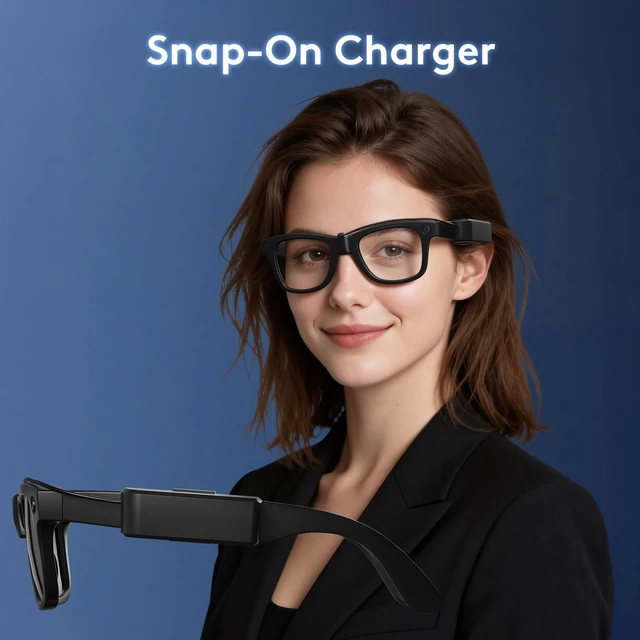 Alt view image 7 of 7 - Portable Charger for RayBan Meta Gen2 Smart Glasses, Black Ultra-Light Wearable Mini Charger, For Wayfarer, Headliner, Skyler, Clip-On Portable Accessory, For Meta AI Glasses