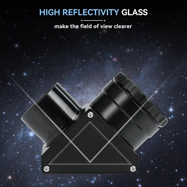 Alt view image 3 of 7 - SV223 Telescope Diagonal, 90 Degree Diagonal Mirror, Upright Image 99% Reflective Dielectric Coating, 2" with 1.25" Adapter, Twist Lock Mechanism, Diagonal Adapter for Astronomical Telescope