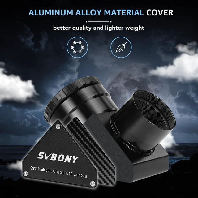 Alt view image 4 of 7 - SV223 Telescope Diagonal, 90 Degree Diagonal Mirror, Upright Image 99% Reflective Dielectric Coating, 2" with 1.25" Adapter, Twist Lock Mechanism, Diagonal Adapter for Astronomical Telescope