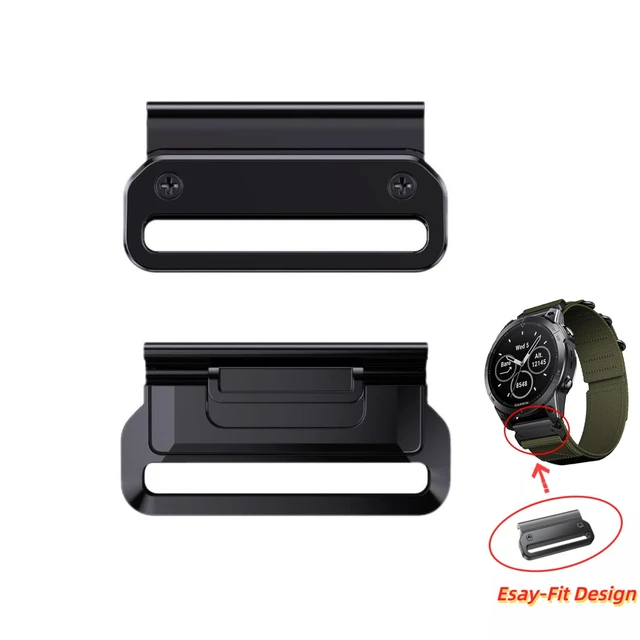 Alt view image 2 of 5 - 22mm QuickFit Adapter for Watch Band Compatible with Garmin Fenix 5/Fenix 5 Plus/Fenix 6/Fenix 6 Pro/Fenix 7/Approach S62/Quatix 6 - Premium Metal Watch Band Accessories (22mm, Black)