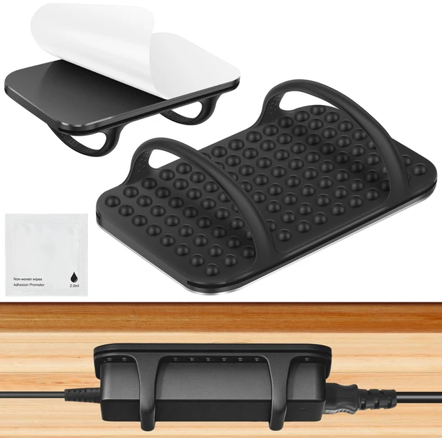 Main image of Under Desk Laptop Charger Holder Silicone Power Brick Mount with Adhesive Universal Silicone Flexible Non-Slip Power Adapter Organizer with Ventilated Design for Home, Office, Gaming Desk Dorm