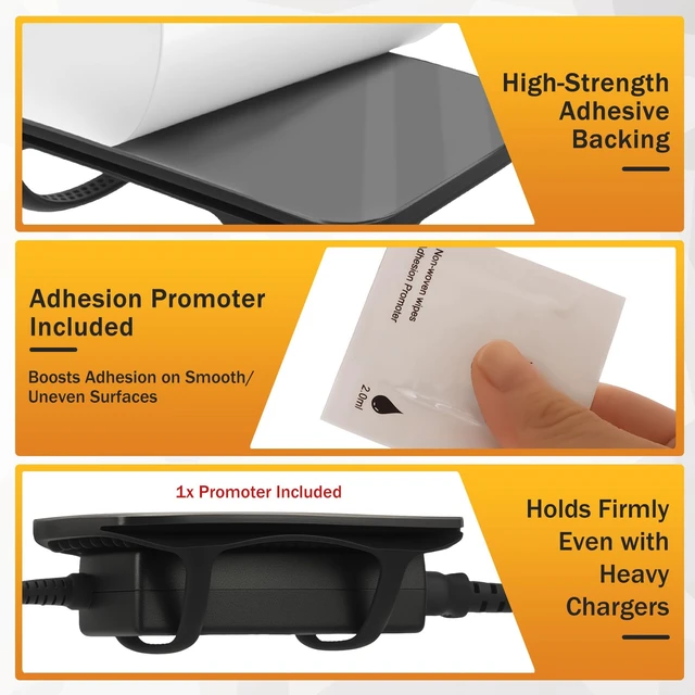 Alt view image 5 of 7 - Under Desk Laptop Charger Holder Silicone Power Brick Mount with Adhesive Universal Silicone Flexible Non-Slip Power Adapter Organizer with Ventilated Design for Home, Office, Gaming Desk Dorm