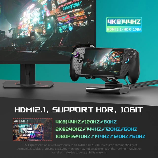 Alt view image 3 of 7 - Magnetic Dual Cooling Fan Docking Station for ROG Xbox Ally X/Switch 2 Detachable 3 speed, 6 in 1 Steam Deck Dock Stand for Legion Go / MSI Claw, HDMI 4K@144Hz, 100W PD, USB A Gaming Hub