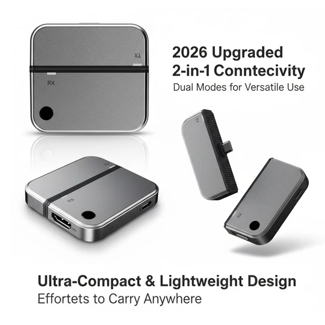 Alt view image 2 of 7 - Upgraded Type-C Wireless HDMI Transmitter Receiver Kit Plug-and-Play 2.4G/5.8G Dual-Band, 4K Decode to 1080P 60Hz, Long Range Mirroring for Phone/Tablet/Laptop/PC to Monitor/Projector/TV Box