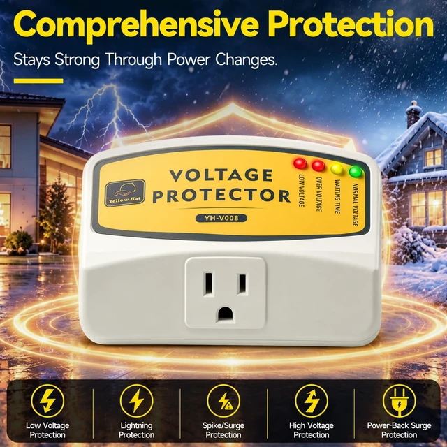 Alt view image 3 of 7 - Surge Protector for Home Appliance, Single Outlet 120V 12A 1440W, 4 Packs Voltage Protector, Multi Function Plug with Protection Wall Mount Power Suppressor for Refrigerator TV PC AC