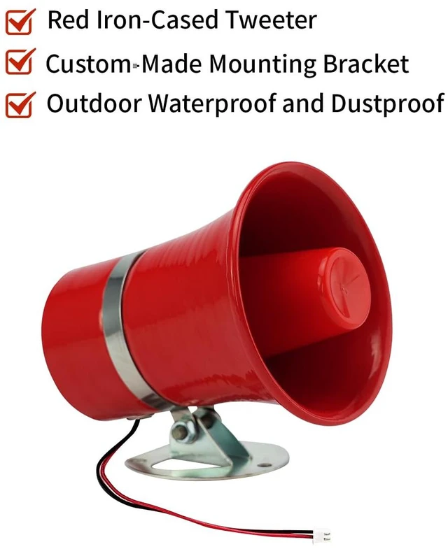 Alt view image 4 of 7 - Speaker, 8R/ 25W Horn Stereo Amplifier DIY Accessories, Length, Width and Height:130 * 130 * 110MM/5.12 * 5.12 * 4.33 inch, with 20CM Terminal Cable. (1 Pack, Weight:340G)