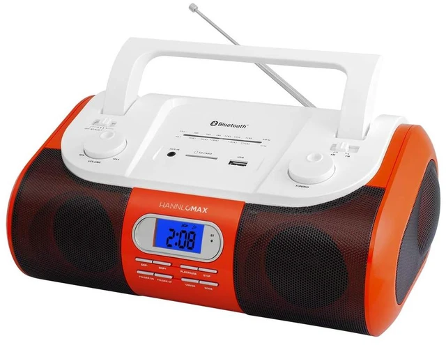 Main image of HX-509R Portable Radio, Bluetooth, USB/SD Port (Red) AM/FM Radio, USB & SD Port for MP3 Playback, LCD Display, Aux-in, AC/DC Dual Power Source
