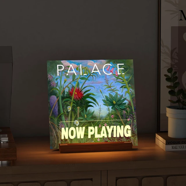 Alt view image 4 of 7 - Light up Vinyl Record Stand, Wooden Acrylic Holder for Album Display and Storage, Warm White Color Lights, LED Collection Holder