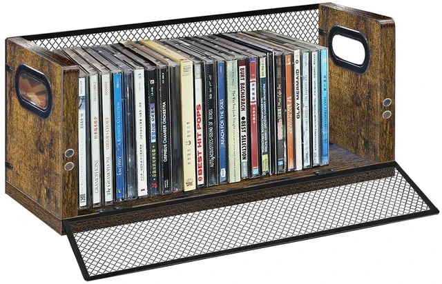 Main image of PUTNATRURE CD Storage Box, Hold 38 CD Cases, Stackable Music Tower with Magnetic Opening Door for Easy Access, Desktop Disc Organizer for Home and Office