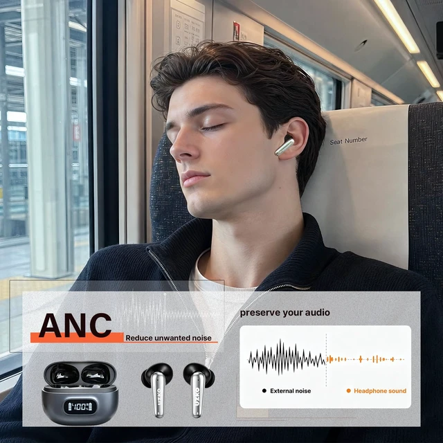 Alt view image 4 of 7 - Wireless Earbuds, Bluetooth 6.0 InEar Earbuds with LED Battery Display
