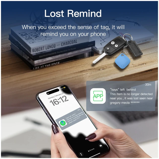 Alt view image 6 of 7 - Air Tracker Tag 4 Pack Bluetooth Luggage Tracker tag Locator Works with Apple Find My,Smart Tracker for Suitcase, Bag, Backpack, Wallet,Replaceable Battery Smart tag Item Finder