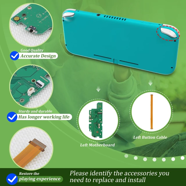 Alt view image 5 of 7 - Left L Side Motherboard for Nintendo Switch Lite L Button Ribbon Cable Replacement PCB Board HDH-SAKYO-01 with Repair Tools