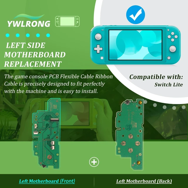 Alt view image 6 of 7 - Left L Side Motherboard for Nintendo Switch Lite L Button Ribbon Cable Replacement PCB Board HDH-SAKYO-01 with Repair Tools