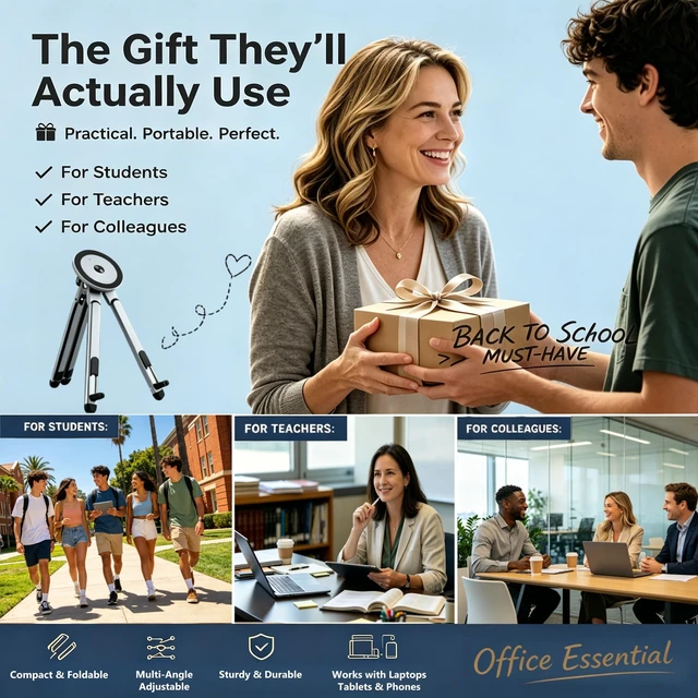 Alt view image 7 of 7 - 4-in-1 Foldable Laptop Stand with N52 Magnetic Phone Holder, Portable Aluminum Computer Stand for MacBook/ iPad/ Tablet, Adjustable Ergonomic Desk Stand for Home Office College Dorm & Travel Giftable