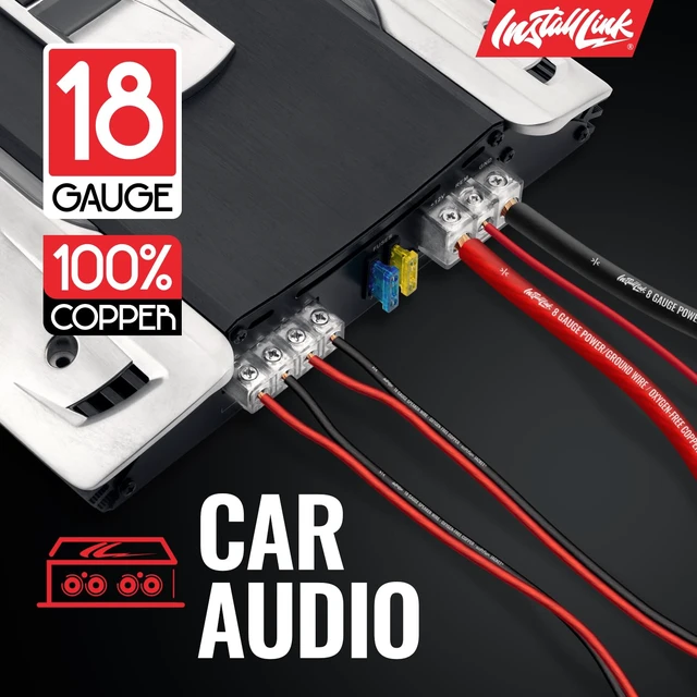 Alt view image 4 of 7 - 18 AWG Gauge Speaker Wire (100 Feet) Car or Home Theater (OFC) Pure OFC Copper, 18/2 Speaker Cable, 2-Conductor, Frosted Red/Black, Easy Strip, Polarity ID, for Car Audio & Home Stereo