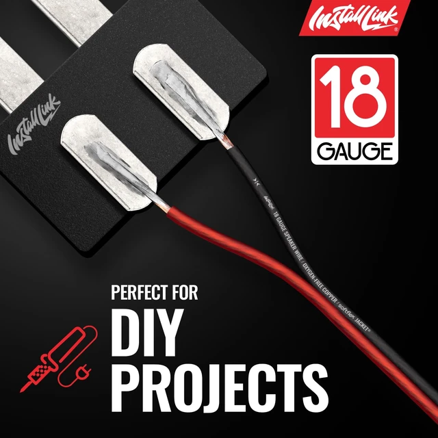 Alt view image 6 of 7 - 18 AWG Gauge Speaker Wire (100 Feet) Car or Home Theater (OFC) Pure OFC Copper, 18/2 Speaker Cable, 2-Conductor, Frosted Red/Black, Easy Strip, Polarity ID, for Car Audio & Home Stereo