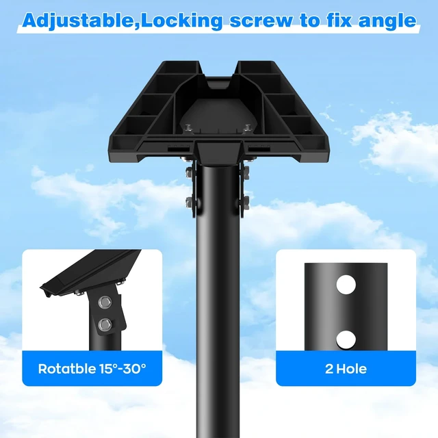 Alt view image 2 of 7 - Starlink Mount for Standard 4/4X/Gen 3, Starlink Pole Mount, Extension-Type Heavy Duty Starlink Long Wall Mount with 0-30° Adjustable Starlink Gen 3 Pipe Adapter for Starlink Internet Kit Satellite