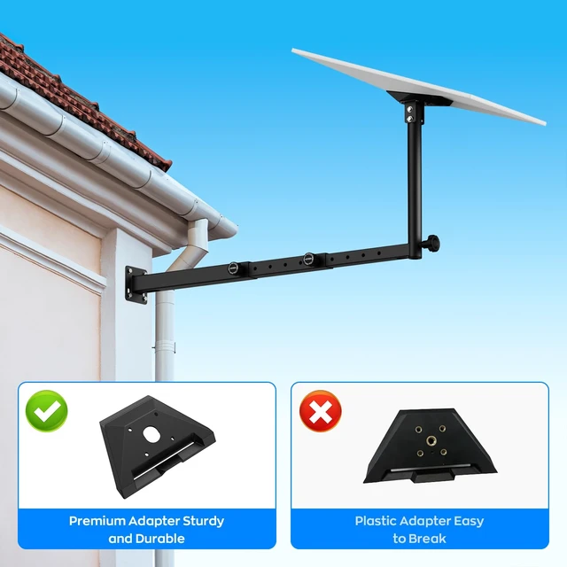 Alt view image 7 of 7 - Starlink Mount for Standard 4/4X/Gen 3, Starlink Pole Mount, Extension-Type Heavy Duty Starlink Long Wall Mount with 0-30° Adjustable Starlink Gen 3 Pipe Adapter for Starlink Internet Kit Satellite