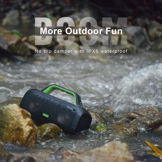 Alt view image 4 of 7 - Extreme Boom Portable Bluetooth Speaker with 60W Mighty Sound-Green 60W Deep Bass, 30H Playtime,10400mAh Power Bank, IPX6 Waterproof, TWS, BT 5.3, For Camping, Beach, Pool, Grage, Parties