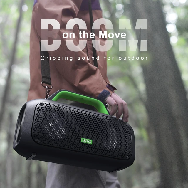 Alt view image 7 of 7 - Extreme Boom Portable Bluetooth Speaker with 60W Mighty Sound-Green 60W Deep Bass, 30H Playtime,10400mAh Power Bank, IPX6 Waterproof, TWS, BT 5.3, For Camping, Beach, Pool, Grage, Parties