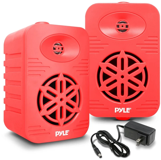 Main image of Usa Bluetooth Indoor Outdoor Speakers Pair - 300 Watt Dual Waterproof 4 2-Way Full Range Speaker System w/ 1/2 High Compliance Polymer Tweeter Home,Boat, Marine,Deck, Patio,Poolside - PDWRBT46RD