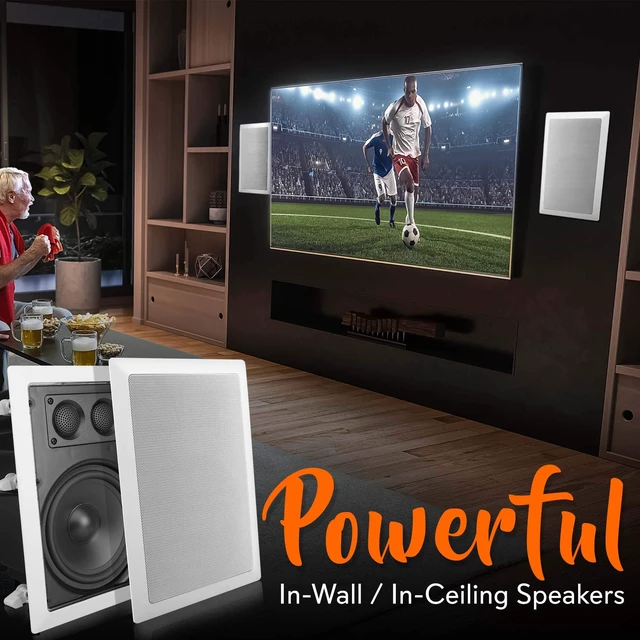 Alt view image 3 of 7 - 6.5" 360W Dual Tweeter In-Wall In-Ceiling Speaker - True Stereo Output from One Speaker, Long Throw Woofer, Easy Flush Mount Installation, Whole House Audio, Home Theater - PDIW67