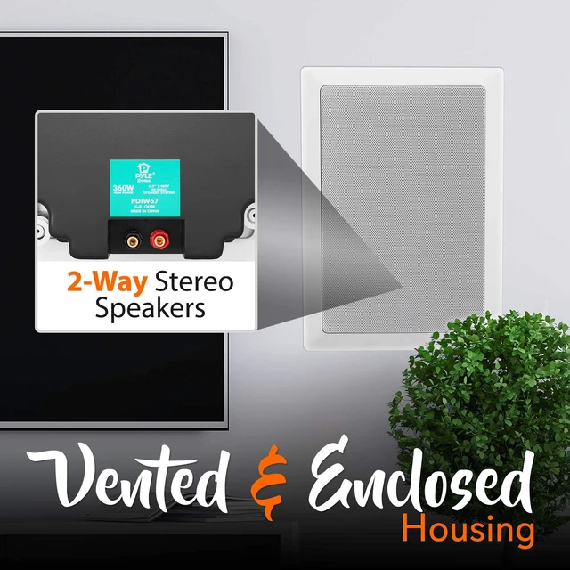 Alt view image 4 of 7 - 6.5" 360W Dual Tweeter In-Wall In-Ceiling Speaker - True Stereo Output from One Speaker, Long Throw Woofer, Easy Flush Mount Installation, Whole House Audio, Home Theater - PDIW67