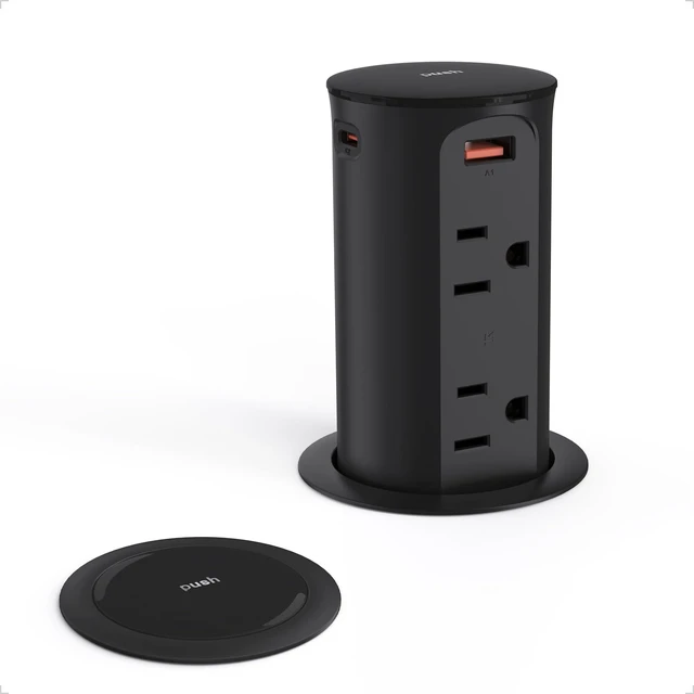 Main image of Pop Up Outlet for Countertop 2.5-Inch,Recessed Power Strip,20W USB C,4 Outlets,Space Saver for Kitchen,Office Desk,Tamper Resistant Receptacle,ETL Listed (Black, USB-20W)