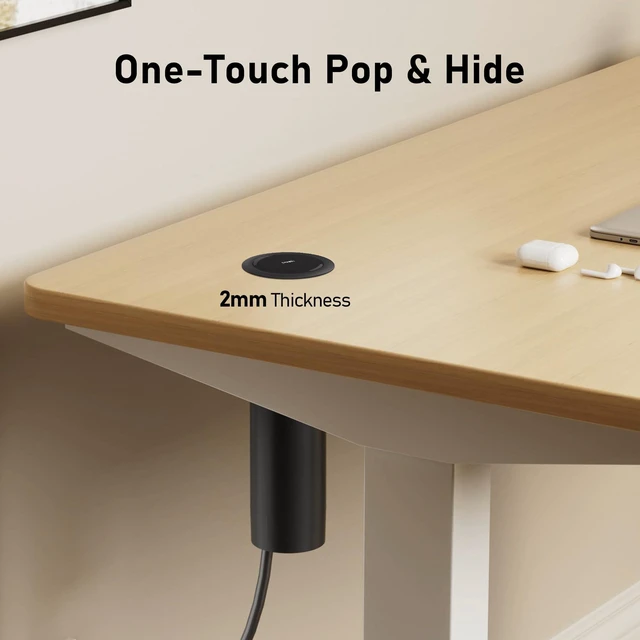 Alt view image 3 of 7 - Pop Up Outlet for Countertop 2.5-Inch,Recessed Power Strip,20W USB C,4 Outlets,Space Saver for Kitchen,Office Desk,Tamper Resistant Receptacle,ETL Listed (Black, USB-20W)