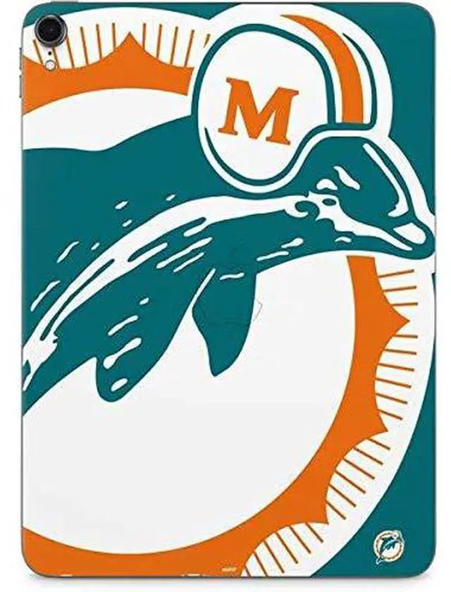 Main image of Decal Tablet Skin Compatible with iPad Pro 11in M4 (2024) - Officially Licensed NFL Miami Dolphins Retro Logo Design