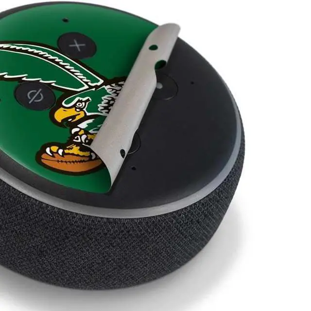 Alt view image 3 of 4 - Decal Audio Skin Compatible with Amazon Echo Dot 3 - Officially Licensed NFL Philadelphia Eagles Retro Logo Design