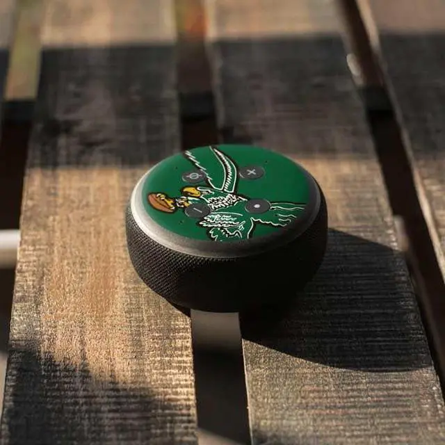 Alt view image 4 of 4 - Decal Audio Skin Compatible with Amazon Echo Dot 3 - Officially Licensed NFL Philadelphia Eagles Retro Logo Design